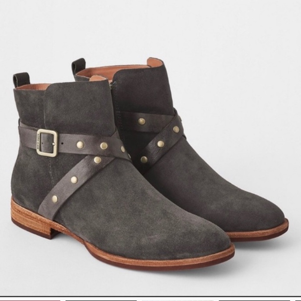 Kork Ease Grey Suede Studded Booties-BRAND NEW